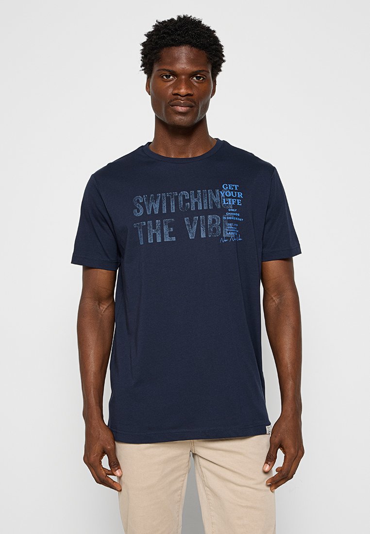 Lerros T-shirt print donkerblauw