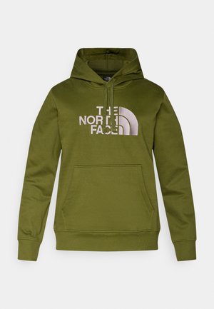 Zöld kapucnis pulóver elülső kenguruzsebbel, húzózsinóros kapucnival és fehér hímzett logóval. Puha, sima tapintású anyagból.