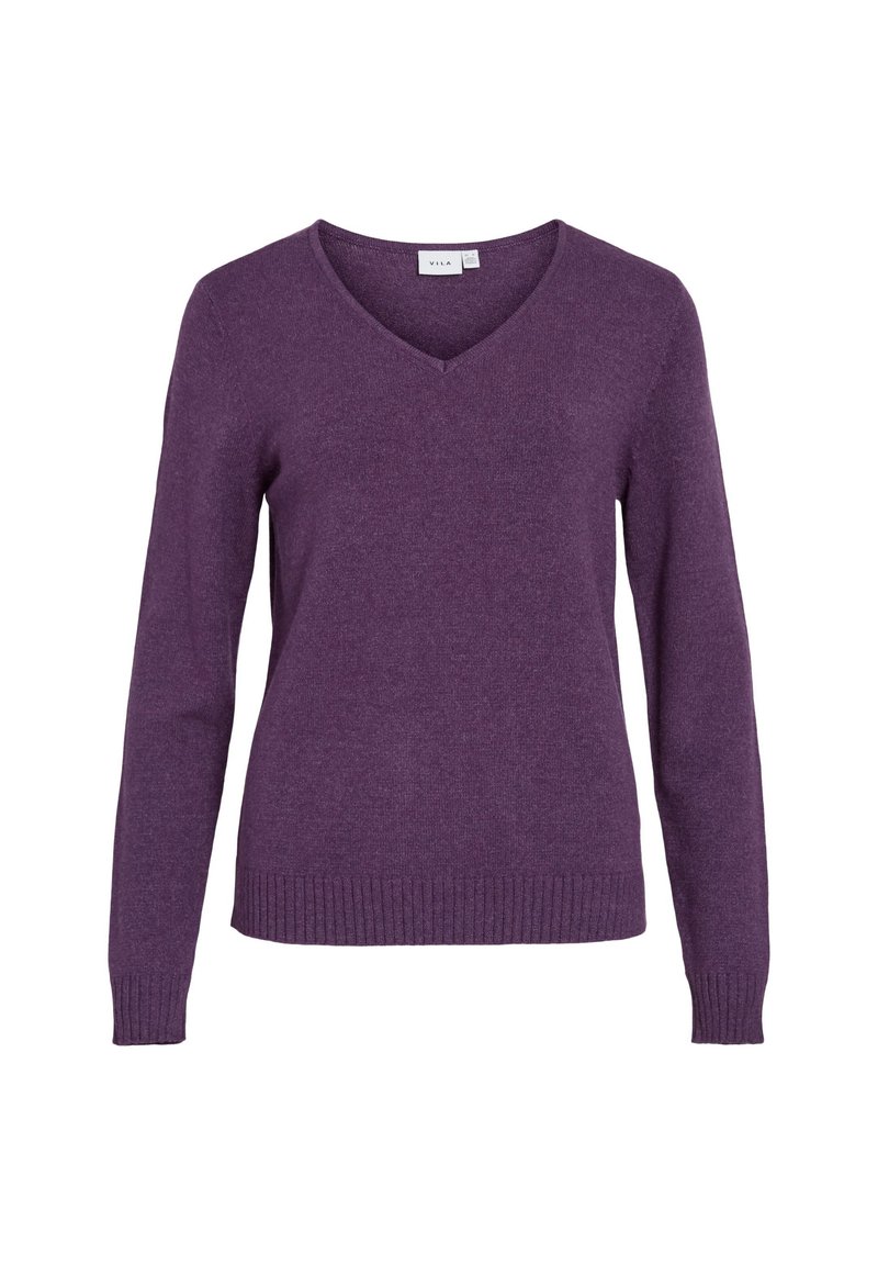 VILA VIRIL L/S V-NECK TOP Jumper imperial purple/purple Zalando