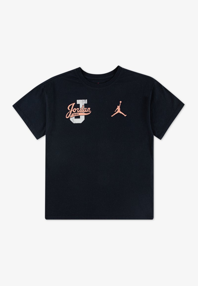 Jordan DISTRESSED COLLIGIATE - Tričko s potlačou - black