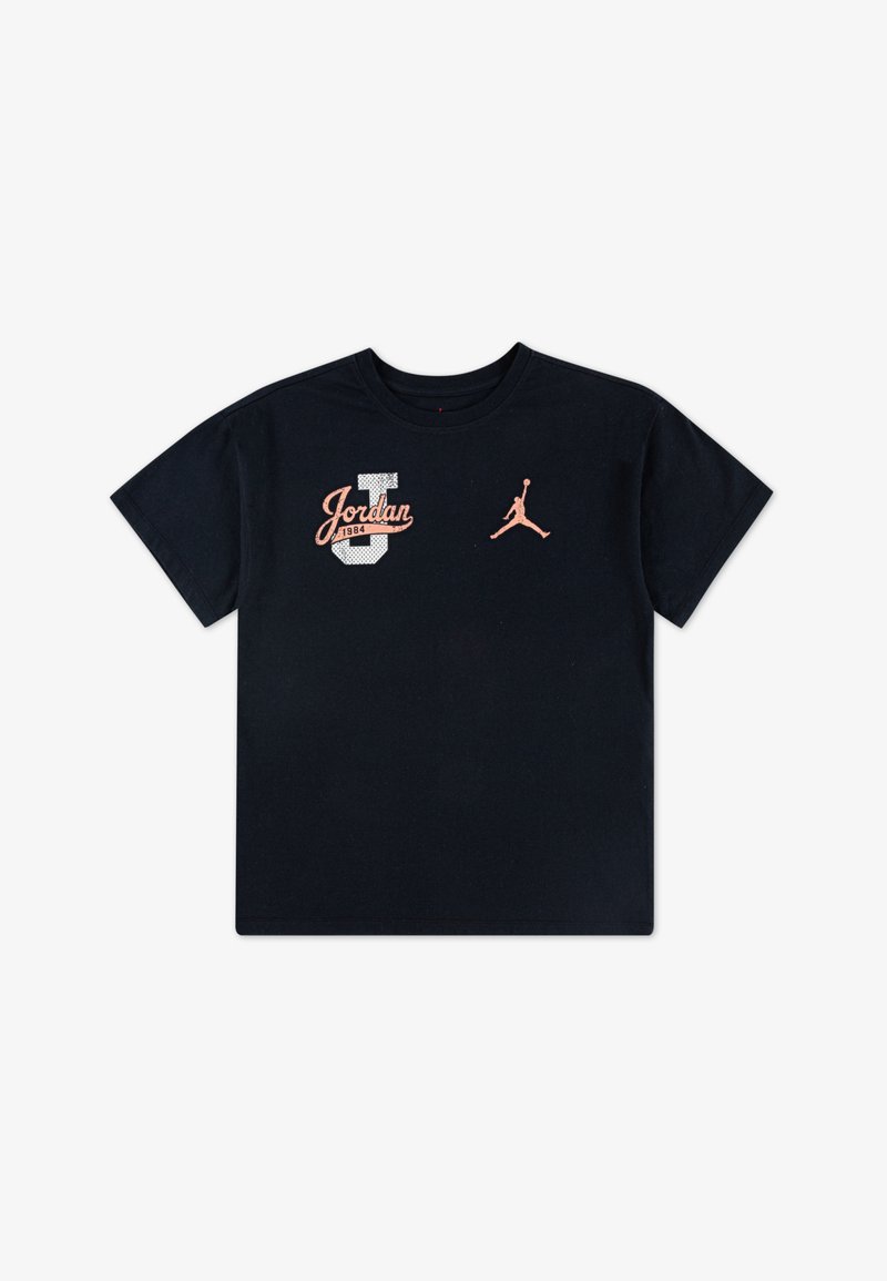 Jordan DISTRESSED COLLIGIATE - Apdrukāts T-krekls - black
