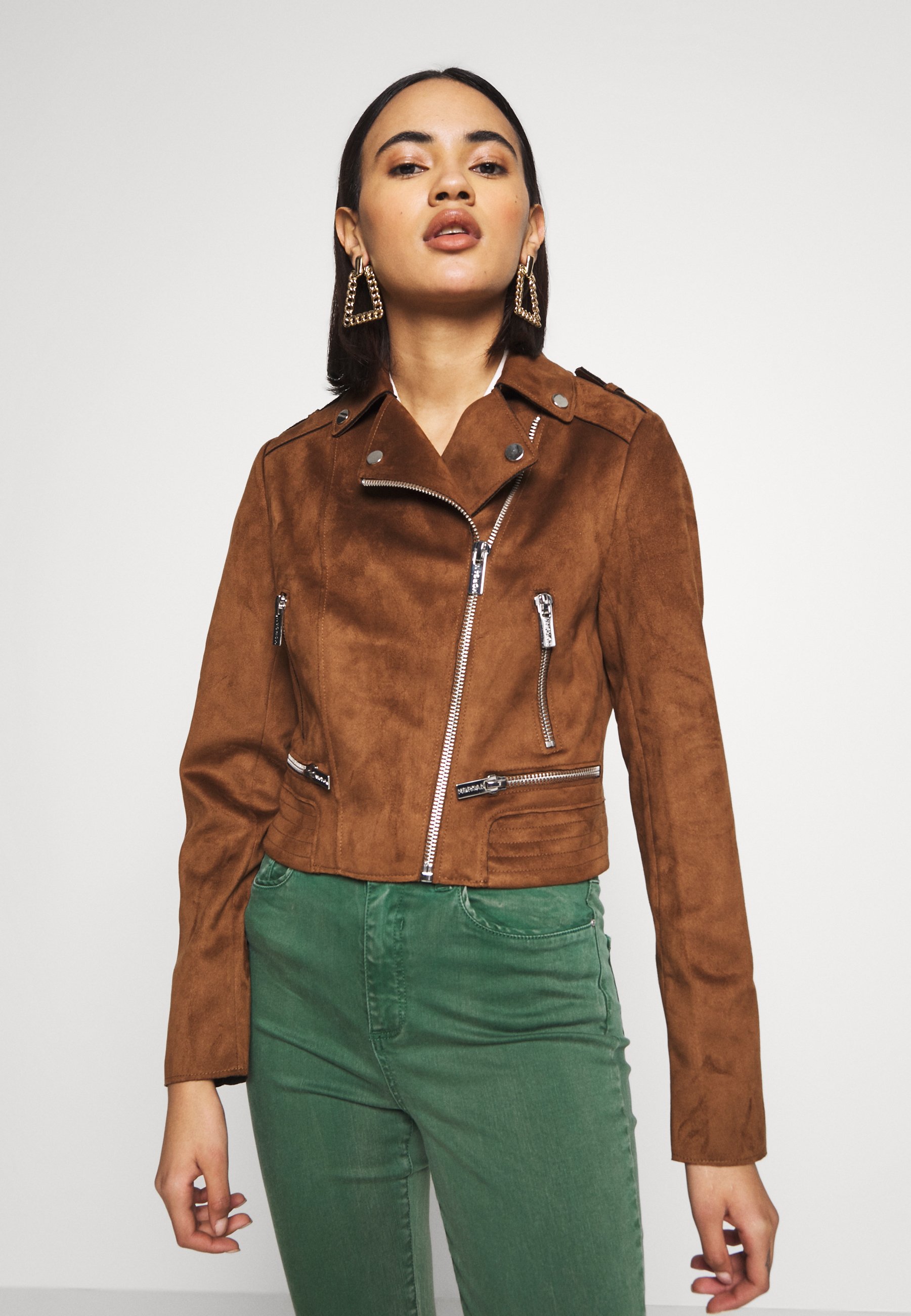 caramel faux leather jacket