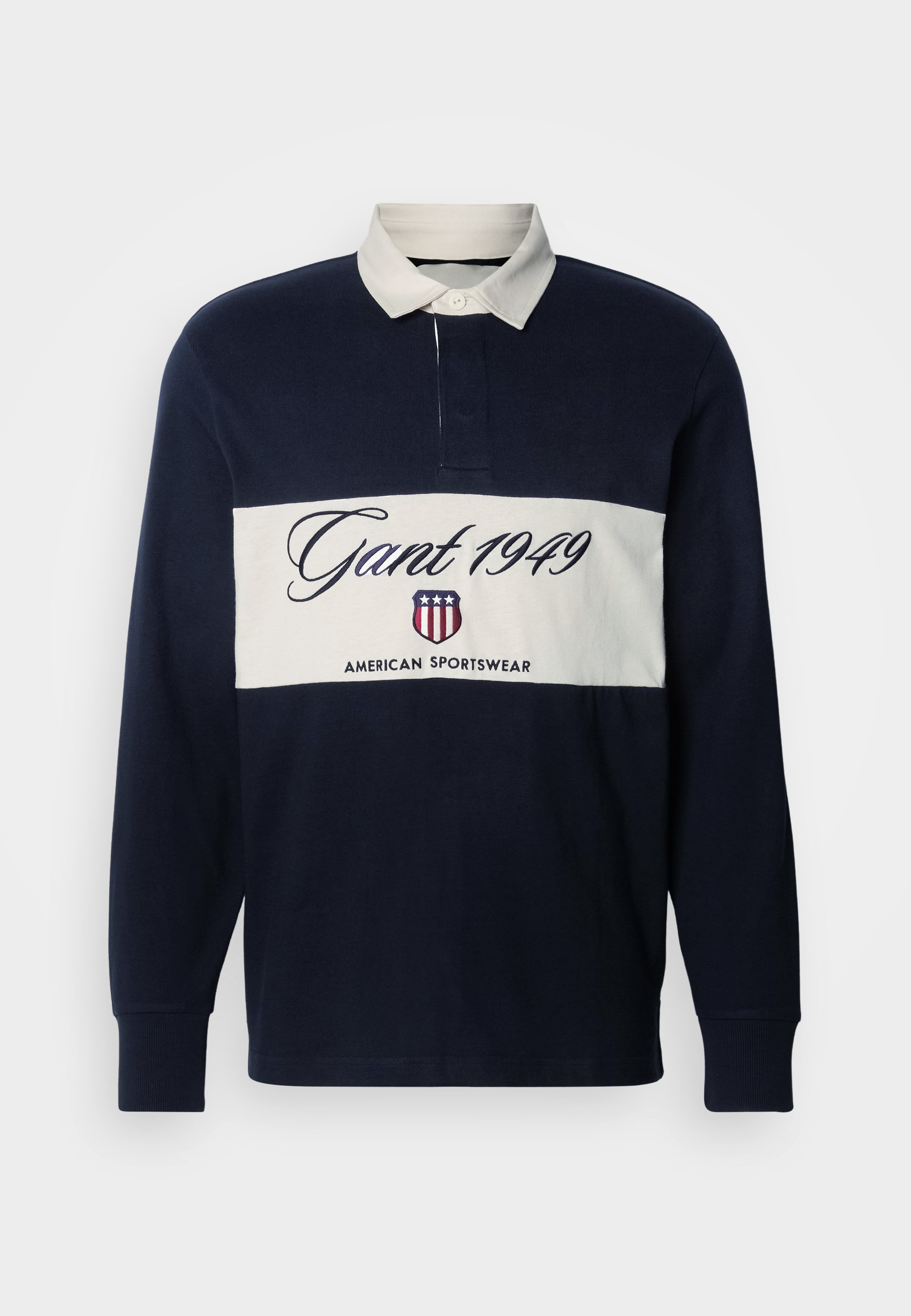 GANT BLOCKED HEAVY RUGGER - Top s dlouhým rukávem - black