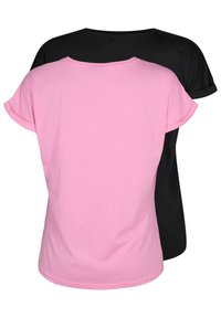 Zizzi 2-PACK SHORT SLEEVED - Paprasti marškinėliai - rosebloom   black