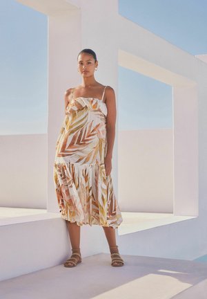 Next FRILL SUMMER MIDI REGULAR FIT - Denní šaty - white pink floral