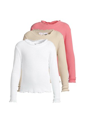 3 PACK - Longsleeve - white palepink softseagras