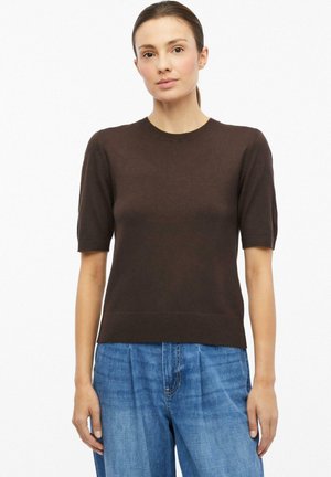 s.Oliver, STRICKPULLOVER - T-shirt basic - dunkelbraun