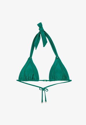 Reiss, MATILDA SHIMMER PLEAT-DETAIL TRIANGLE BIKINI TOP - Vrchný diel bikín - teal blue