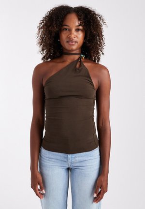 Topshop TSMARTA ONE SHOULDER TOP JRS - Μπλούζα - chocolate brown