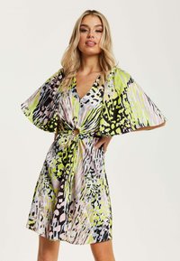 Liquorish ABSTRACT PRINT WITH CUT OUT FRO - Day dress - multi coloured