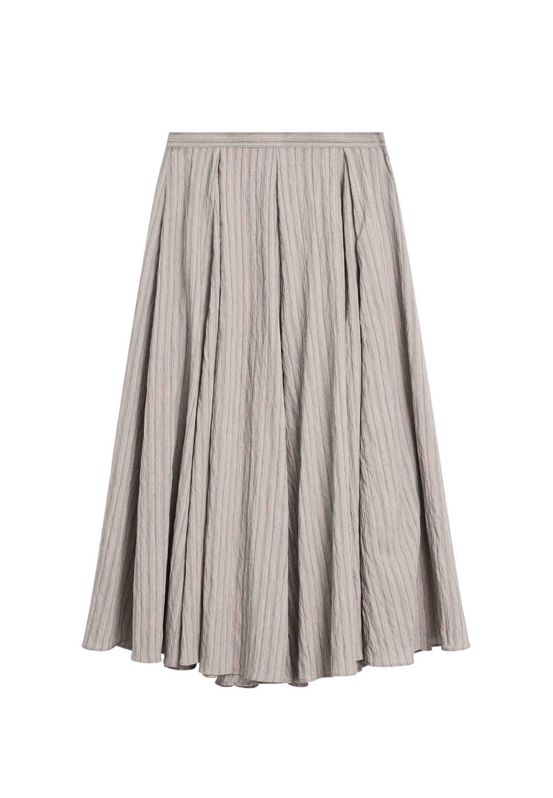 Massimo Dutti STRIPED FLARED MIDI - A-line skirt - grey