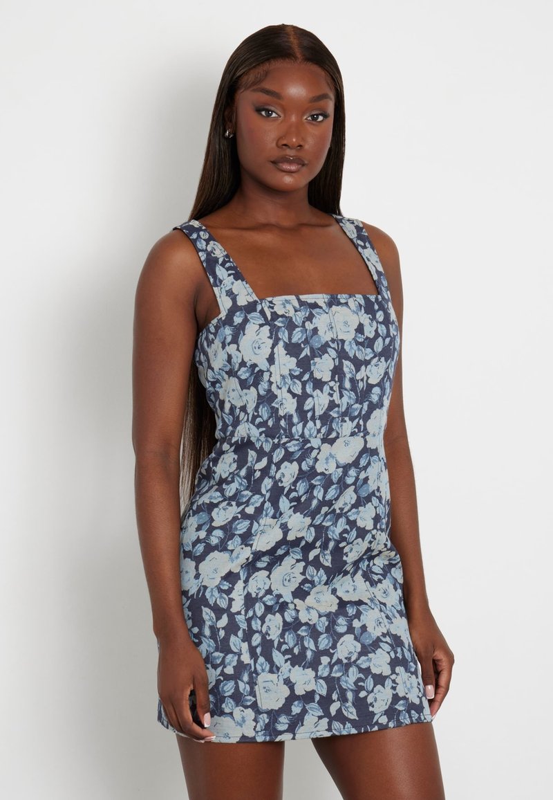 Guess KURZES MIT FLORALEM MUSTER - Farmerruha - blumenmuster blau