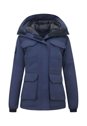 HALFLANG GEWATTEERD - Winterjas - blauw
