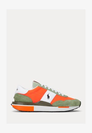 Polo Ralph Lauren TRAIN 89 SUEDE-PANELED SNEAKER - Baskets basses - light olive/orange