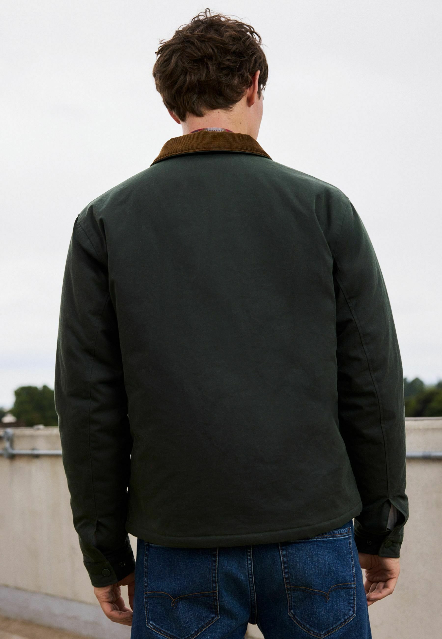 digne collarless jacket coat モスグリーン CONTRASTING COLLAR JACKET - Light green | ZARA Canada