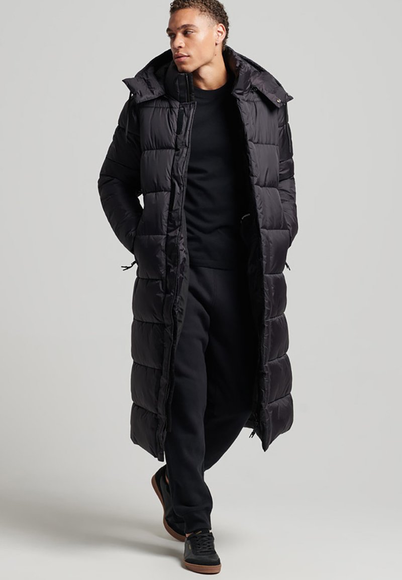 Superdry SUPERLONG TOUCHLINE PADDED Winter coat black Zalando.co.uk
