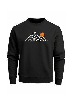 FRONTPRINT MOUNTAIN LINES - Sweatshirt - schwarz