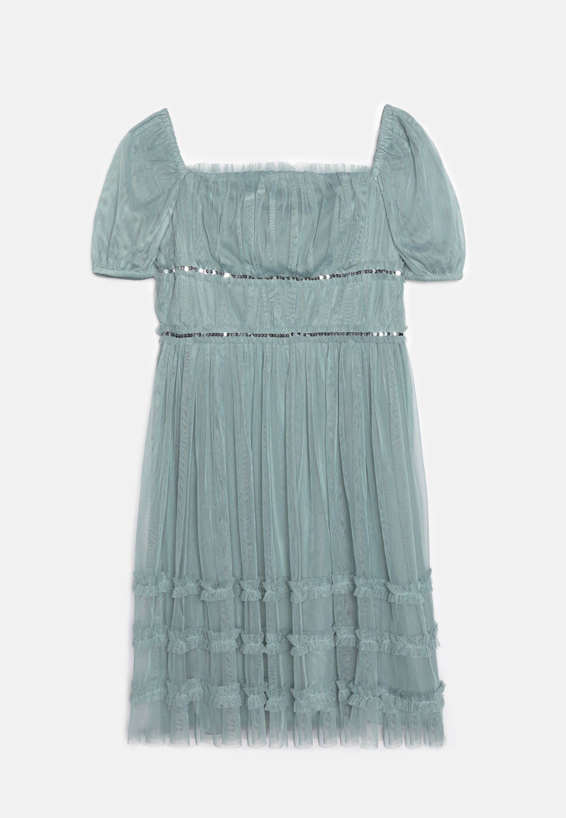 Anaya with love SQUARE NECK RUFFLE MIDI DRESS - Cocktail dress / Party dress  - blue haze/turquoise - Zalando.ie