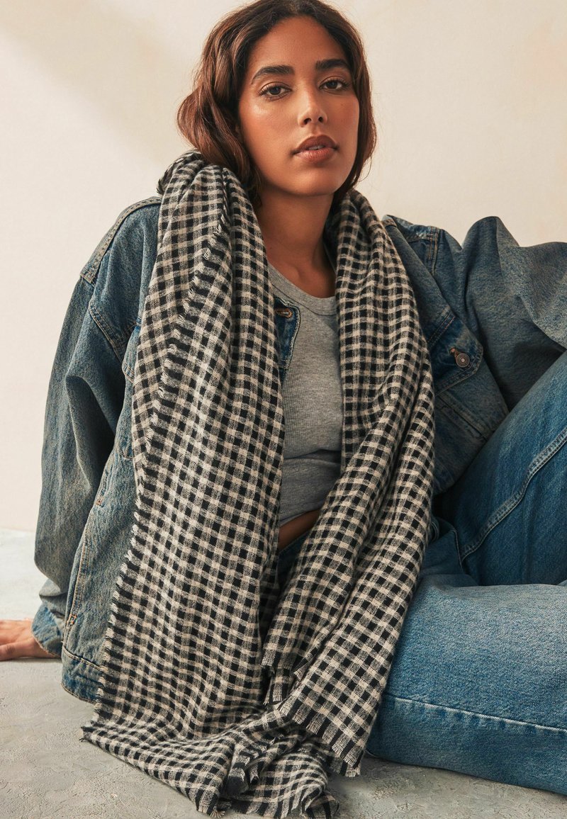 Next MIDWEIGHT REGULAR FIT - Šalle - black white gingham