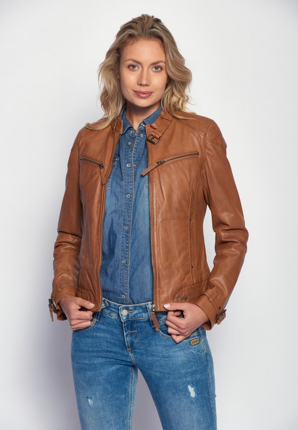 RYANA - Lederjacke - cognac