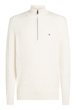 Tommy Hilfiger, CLASSIC CABLE ZIP MOCK - Maglione - ivory petal