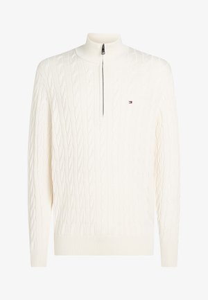 Tommy Hilfiger, CLASSIC CABLE ZIP MOCK - Maglione - ivory petal