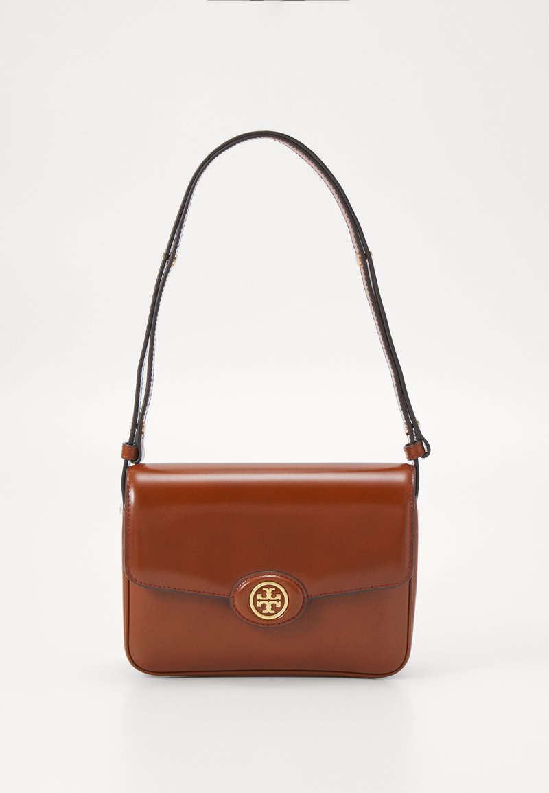 Tory Burch ROBINSON SPAZZOLATO CONVERTIBLE SHOULDER BAG - Ülerinna-kott - dark sienna