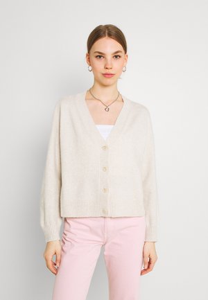 VMDOFFY V NECK BUTTON - Cardigan - birch melange