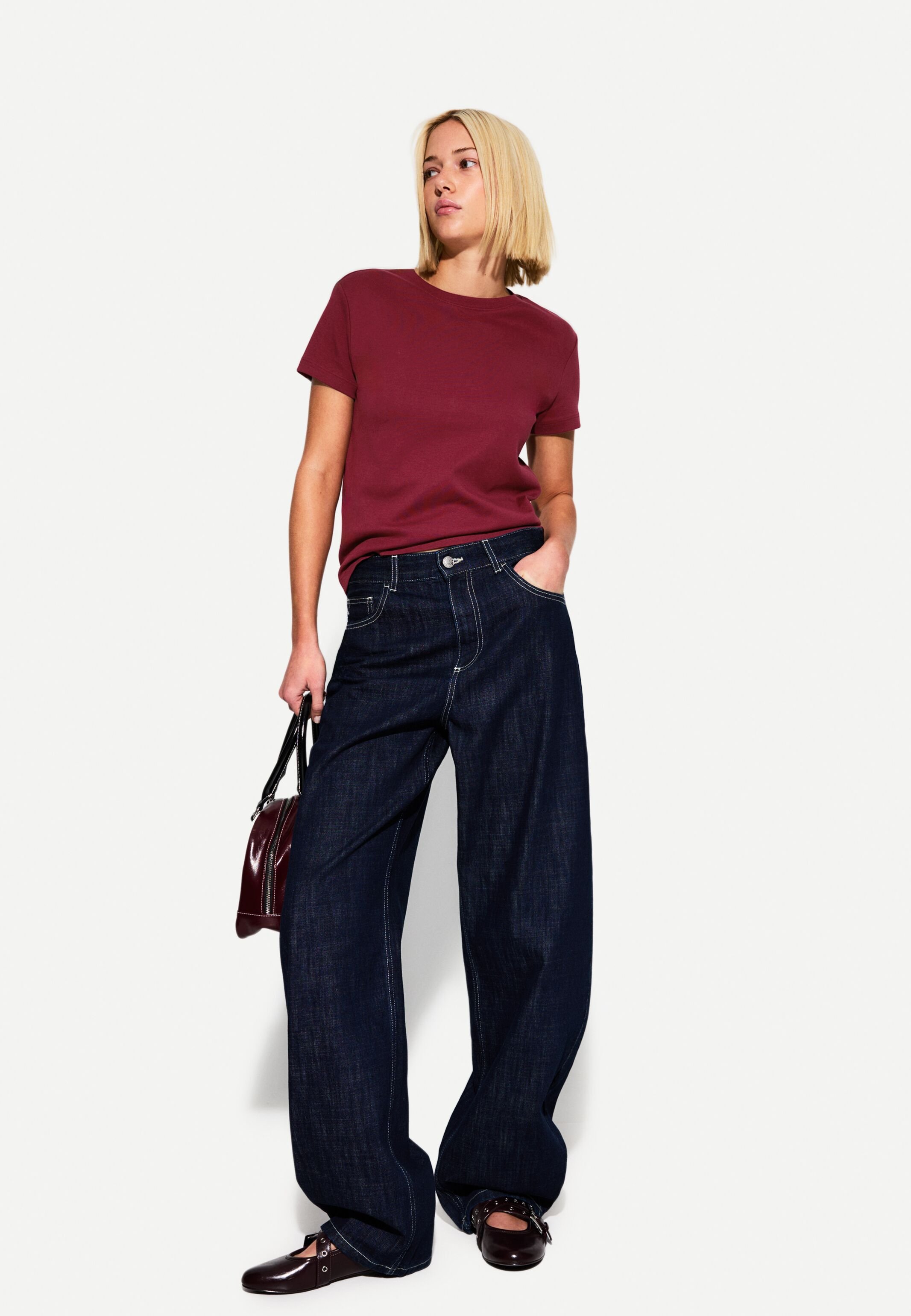 Dark red T-shirt