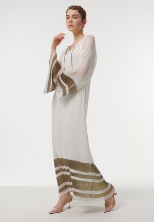 Leem CONTRAST STRIPED - Maxi-jurk - white
