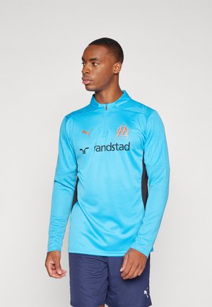 OM TRAINING 1/4 ZIP TOP - Article de supporter d'équipe de club - bleu azur/copper