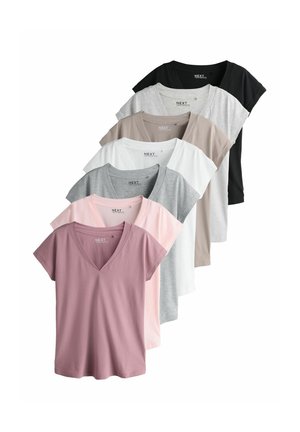 REGULAR FIT - CAP SLEEVE 7 PACK   - Tricou basic - black grey pink