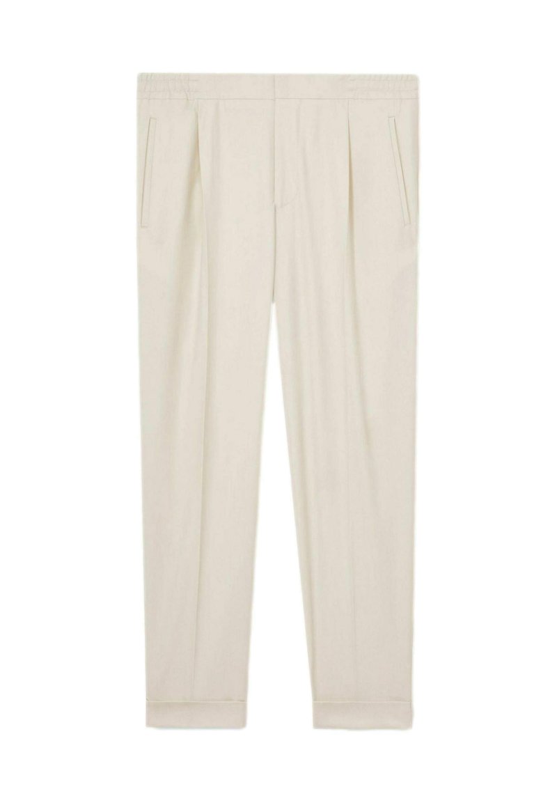 Reiss REGULAR FIT - BRIGHTON WITH TURN UPS - Pantaloni chino - ecru