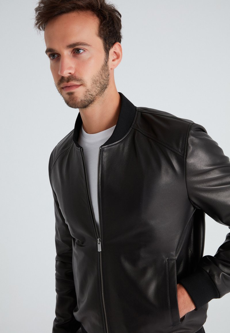 Herren Leichte Jacken | Bigardini MONTY Lederjacke black/schwarz - EE17789 Herren Leichte Jacken | Bigardini MONTY Lederjacke black/schwarz - EE17789
