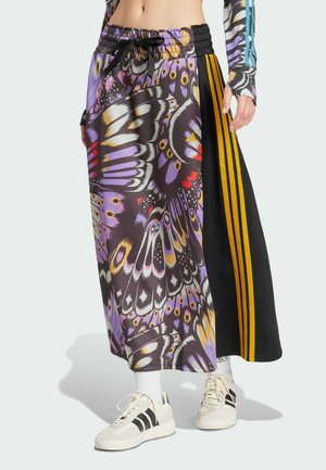 adidas Sportswear FARM PREMIUM  - Maxi skirt - black preloved purple lush red