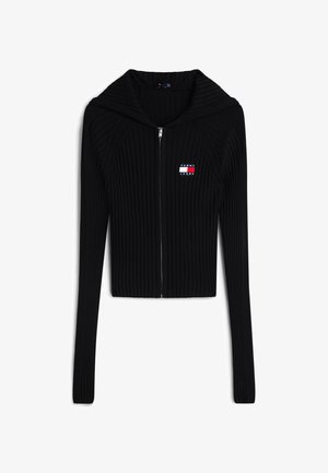 Tommy Jeans, HOOD ZIPPER CARDIGAN - Chaqueta de punto - black
