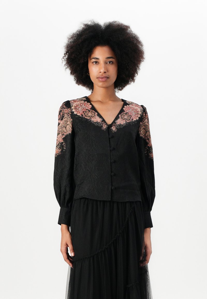 TWINSET SHIRT - Bluse - nero/ruggine