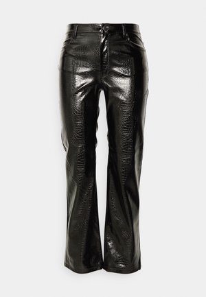 Noisy May Petite, NMTROJA NW CROC PU PANTS - Püksid - black