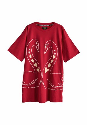 EMBROIDERED - Pyžamový top - red argyle swan