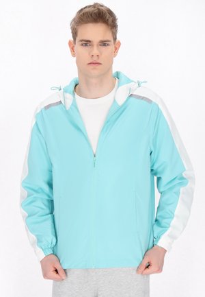 Leichte Jacke - türkis weiss