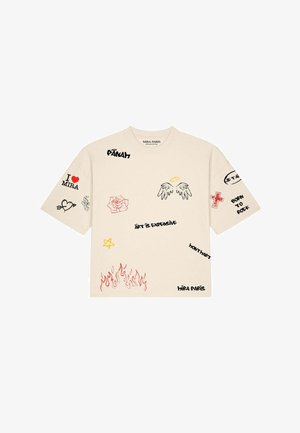 Mira Paris, GRAFFITI MIRA OVERSIZED BOXY TEE 26 UNISEX - T-Shirt print - natural raw