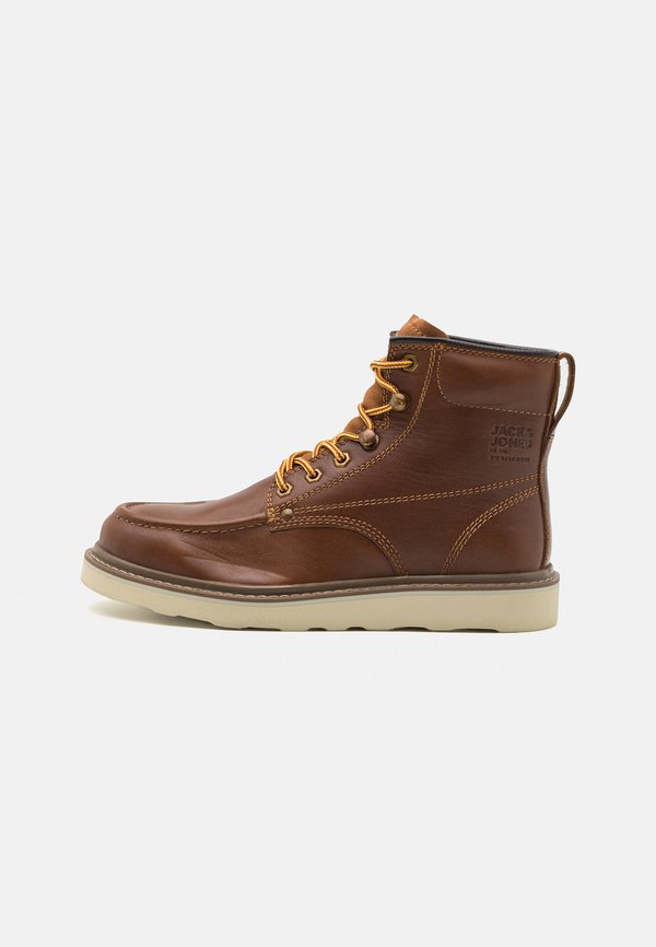 JFWALDGATE - Lace-up ankle boots - cognac