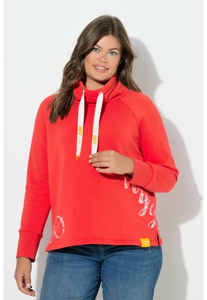 MIT STEHKRAGEN, LANGARM - Sweater - coral
