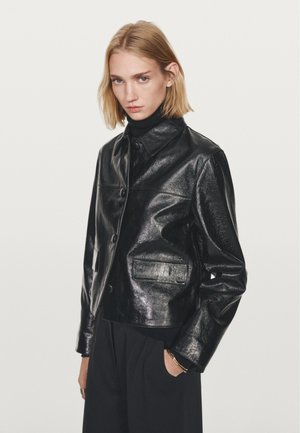 CROPPED - Lederjacke - black