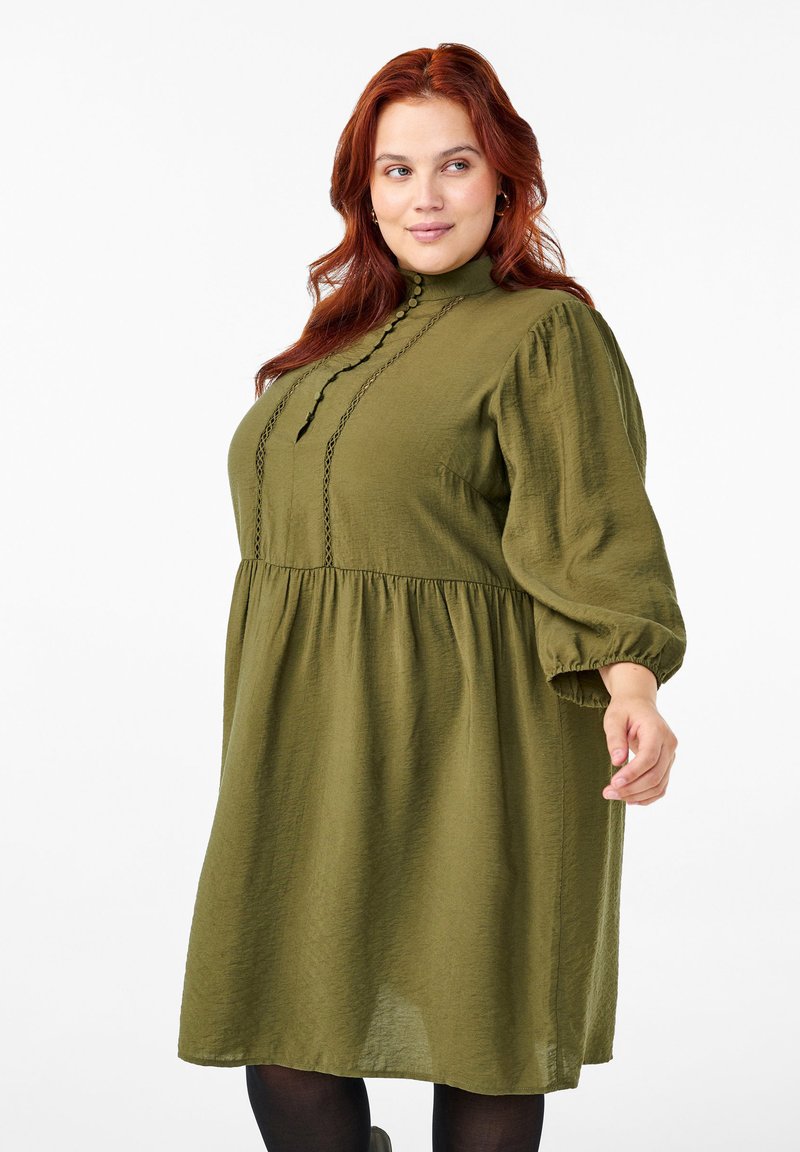 Zizzi 3/4-ÄRMELN - Abito a camicia - winter moss