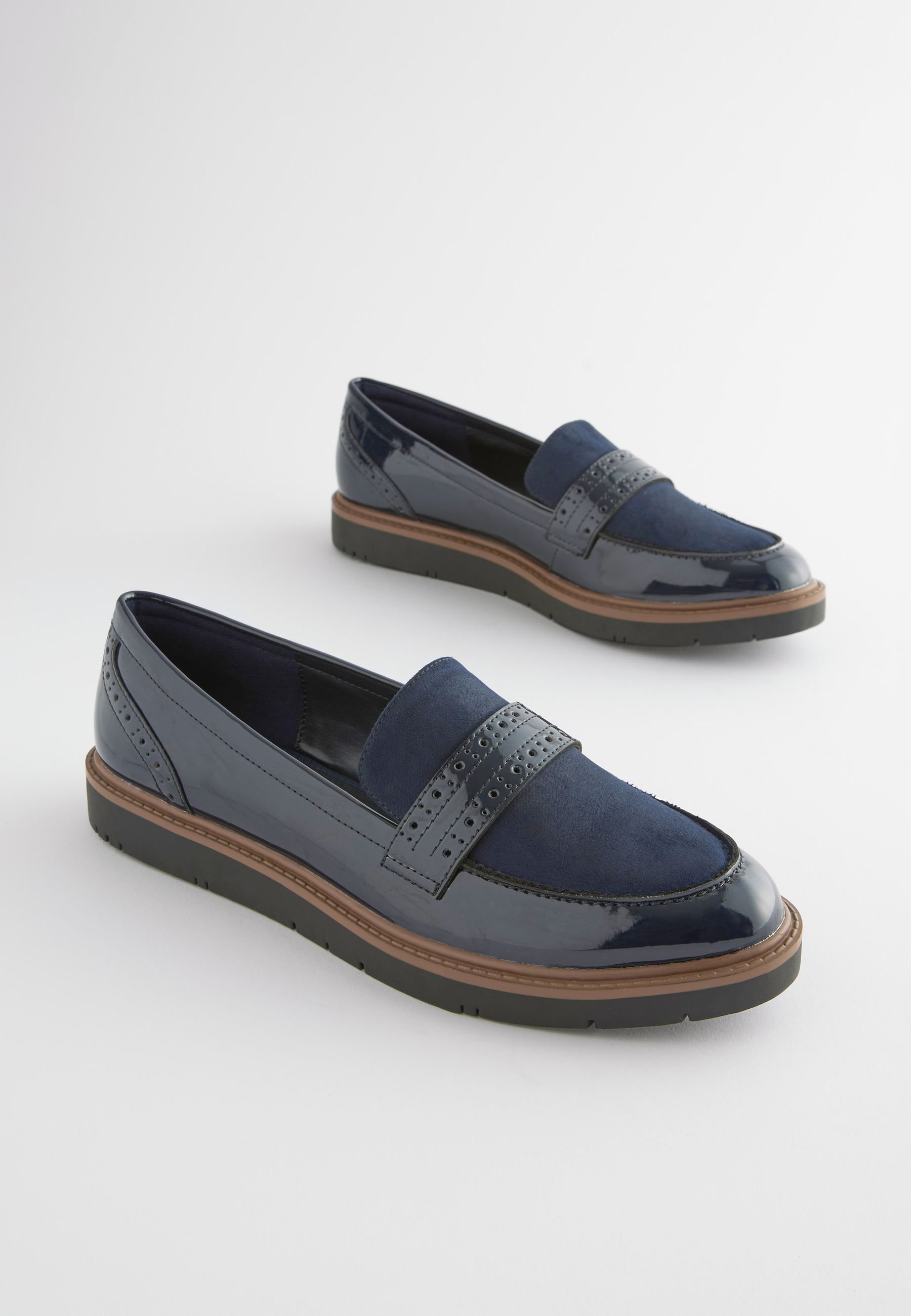 Next FOREVER COMFORT BROGUE DETAIL CHUNKY STANDARD - Pantofi slip
