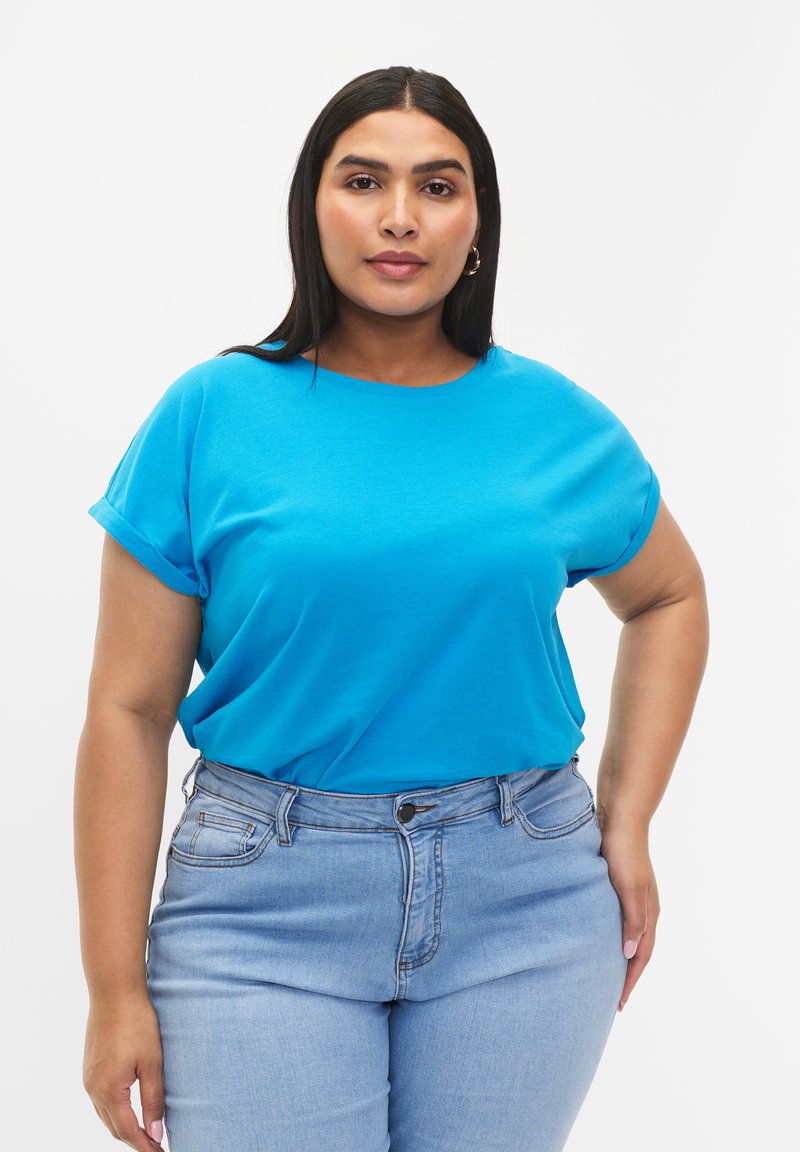 Zizzi SHORT SLEEVED BLEND - Jednoduché tričko - hawaiian ocean