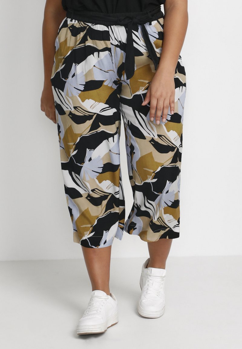 Kaffe Curve - Pantalones - blue ermine big leaf print, Ampliar