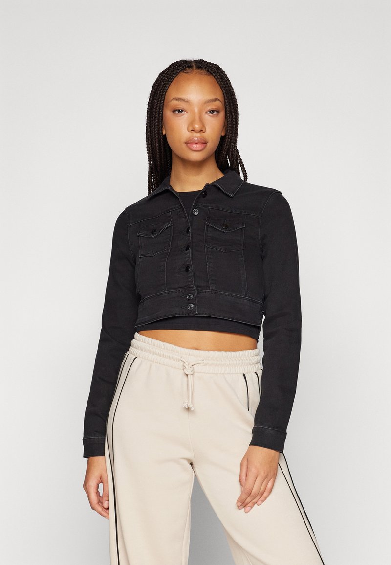 ONLY - ONLNEW WESTA CROPPED JACKET - Džinsa auduma jaka - washed black, Palielināt