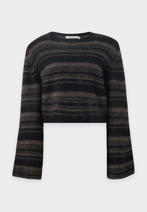 Gestuz, STRIPED PULLOVER - Пуловер - black/chestnut